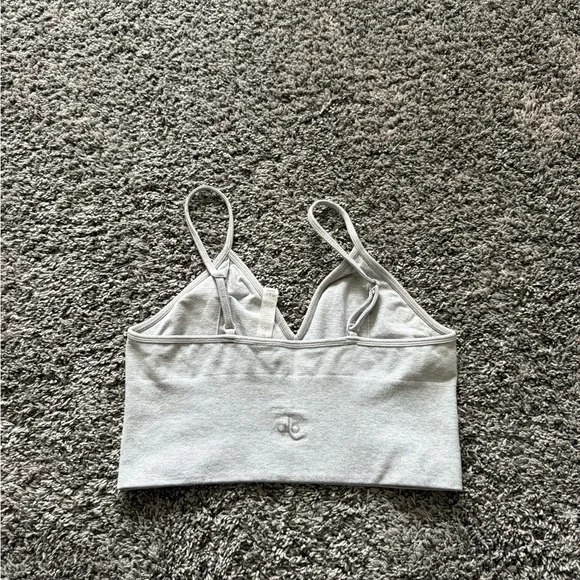 ALO Yoga Light Heather Gray Seamless Sports Bralette